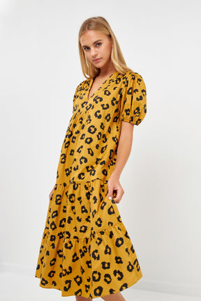 ENGLISH FACTORY - Animal Print Midi Dress - DRESSES available at Objectrare