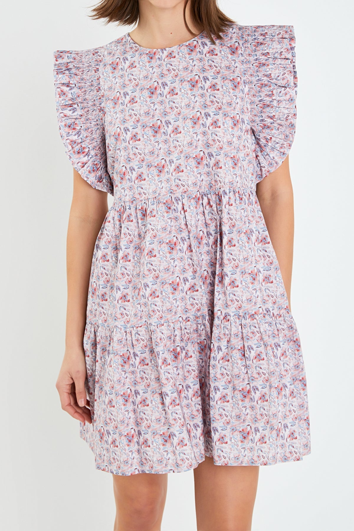 ENGLISH FACTORY - Floral Ruffle Detail Mini Dress - DRESSES available at Objectrare