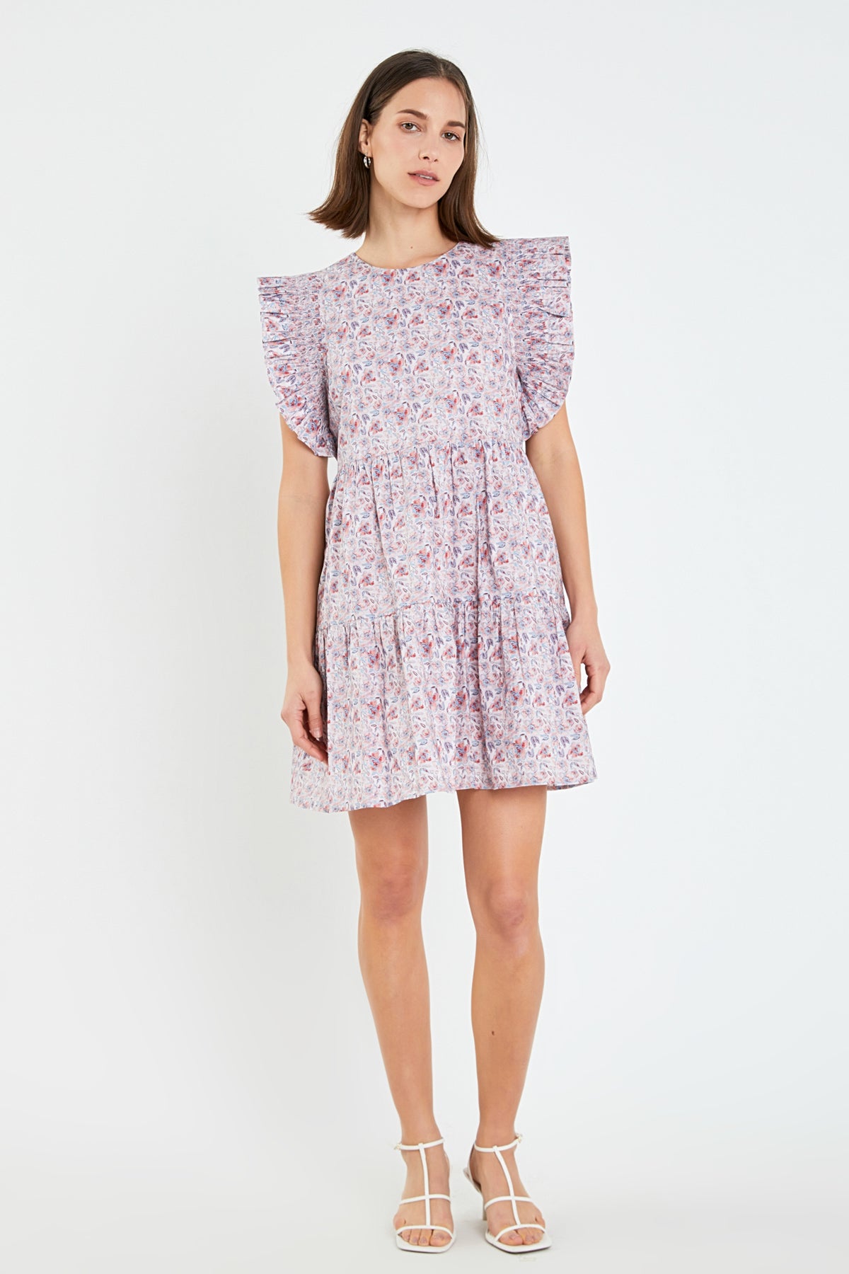ENGLISH FACTORY - Floral Ruffle Detail Mini Dress - DRESSES available at Objectrare