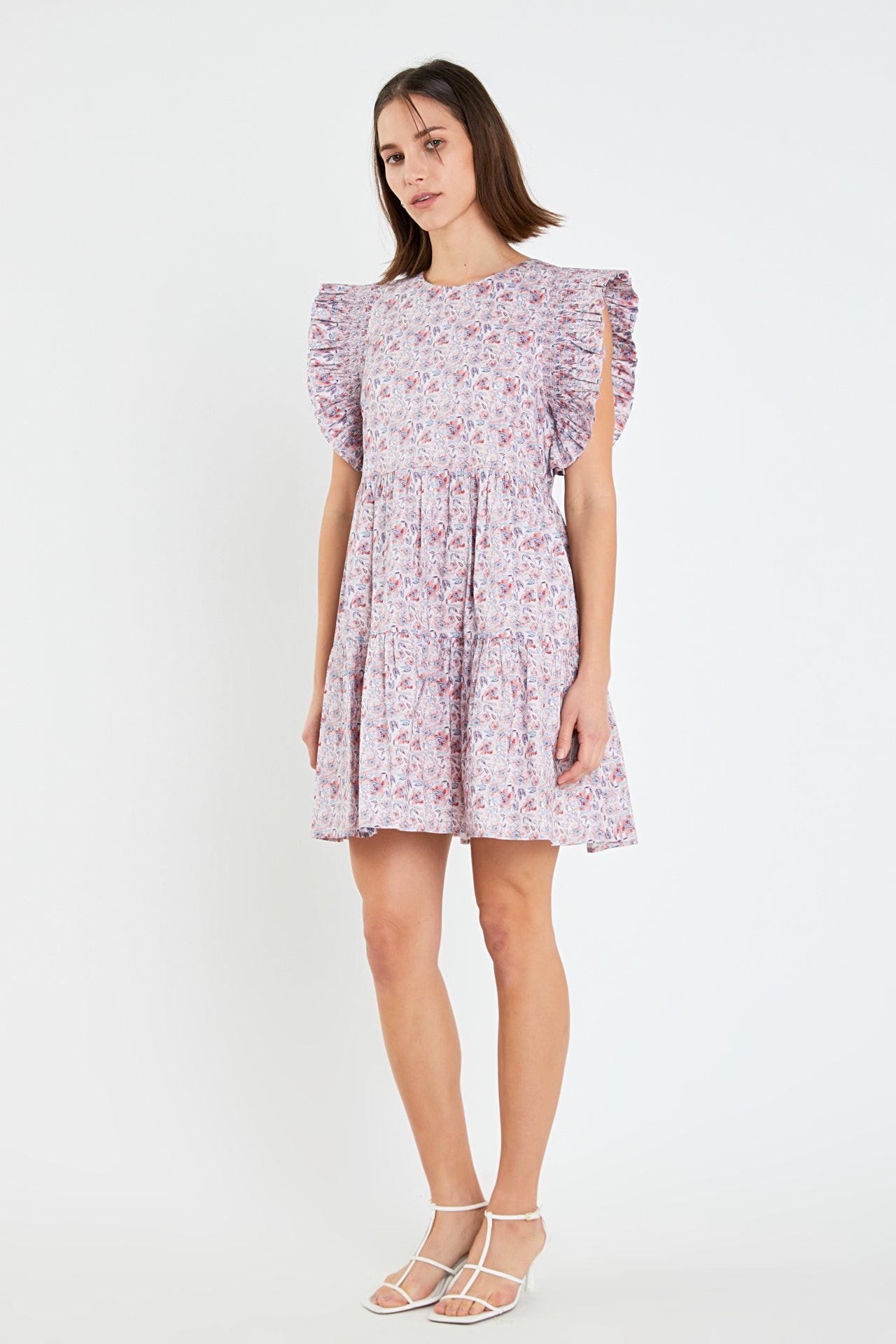 ENGLISH FACTORY - Floral Ruffle Detail Mini Dress - DRESSES available at Objectrare