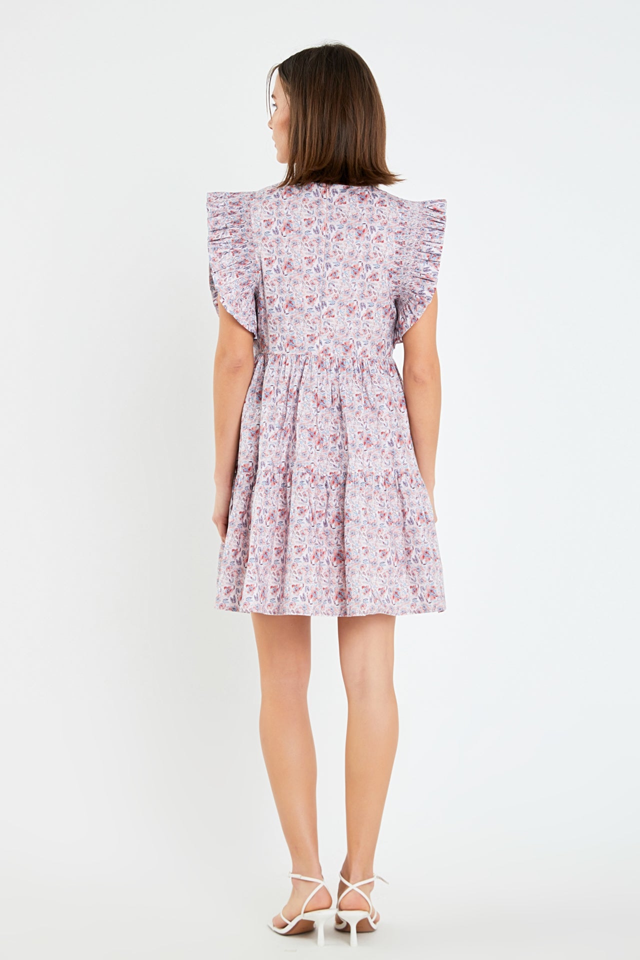 ENGLISH FACTORY - Floral Ruffle Detail Mini Dress - DRESSES available at Objectrare