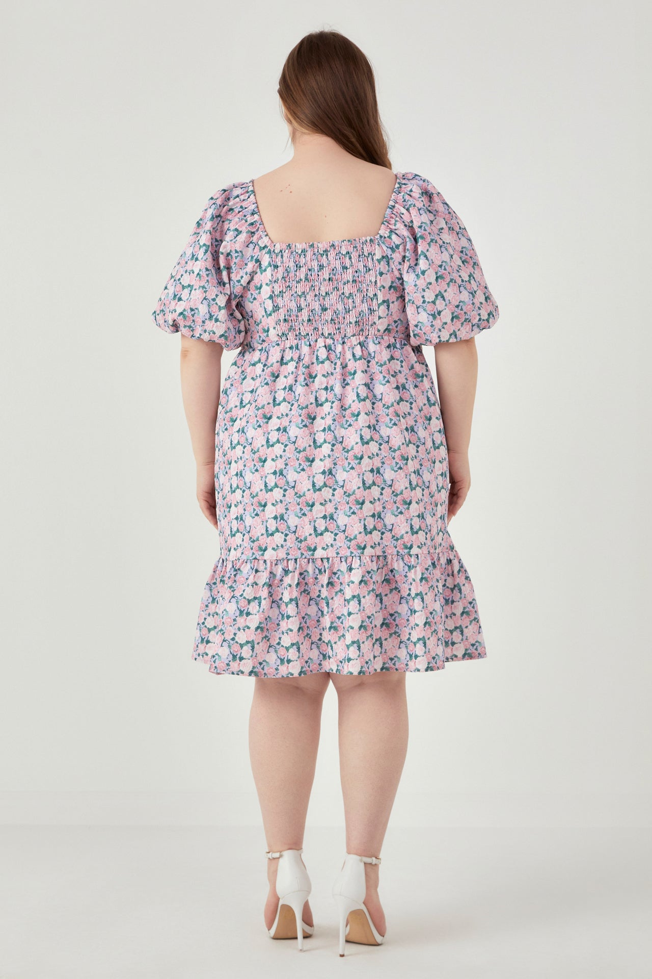 ENGLISH FACTORY - English Factory - Plus Size Floral Puff Sleeve Mini Dress - DRESSES available at Objectrare