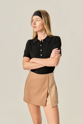 ENGLISH FACTORY - Colorblock High-Rise Skort - SKORTS available at Objectrare