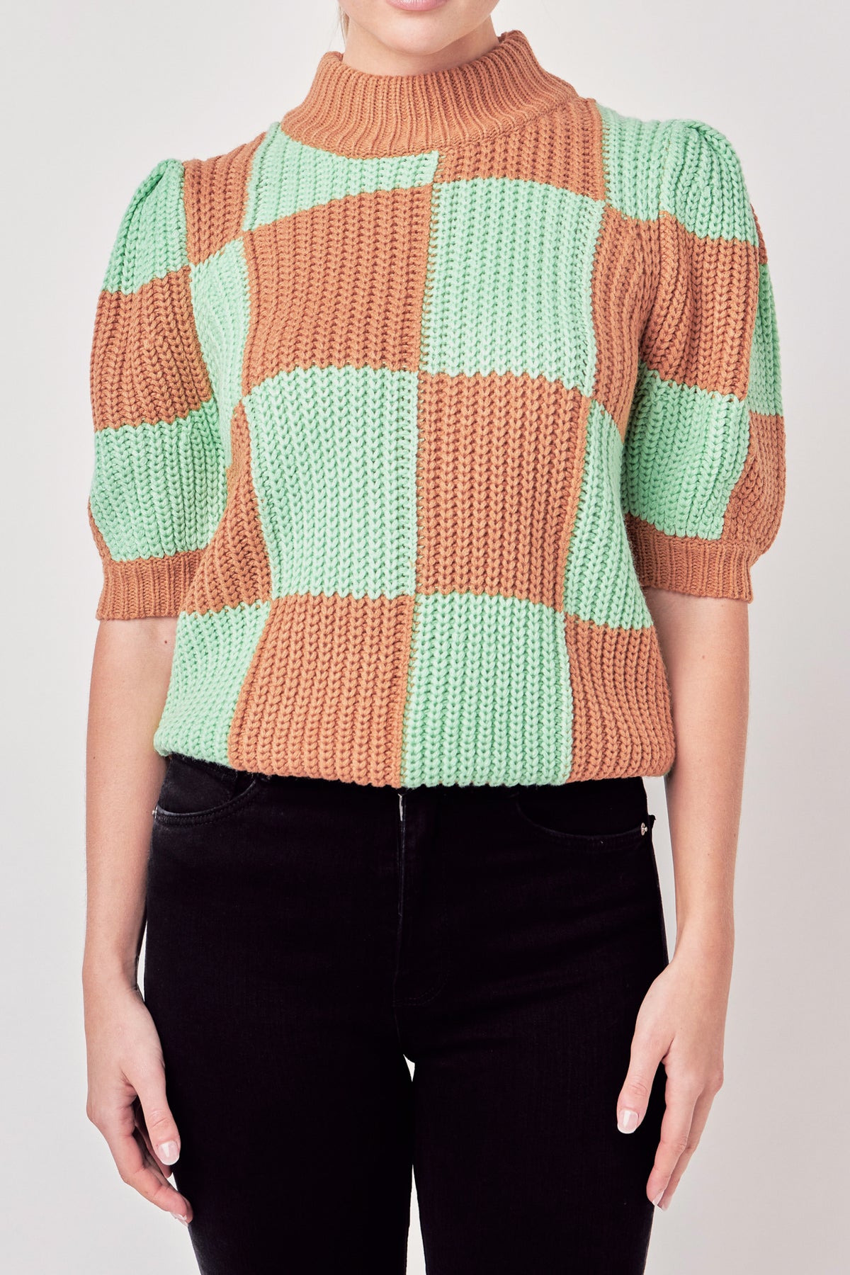 ENGLISH FACTORY - Check Pattern Sweater - TOPS available at Objectrare