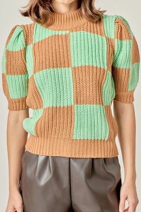 ENGLISH FACTORY - Check Pattern Sweater - TOPS available at Objectrare