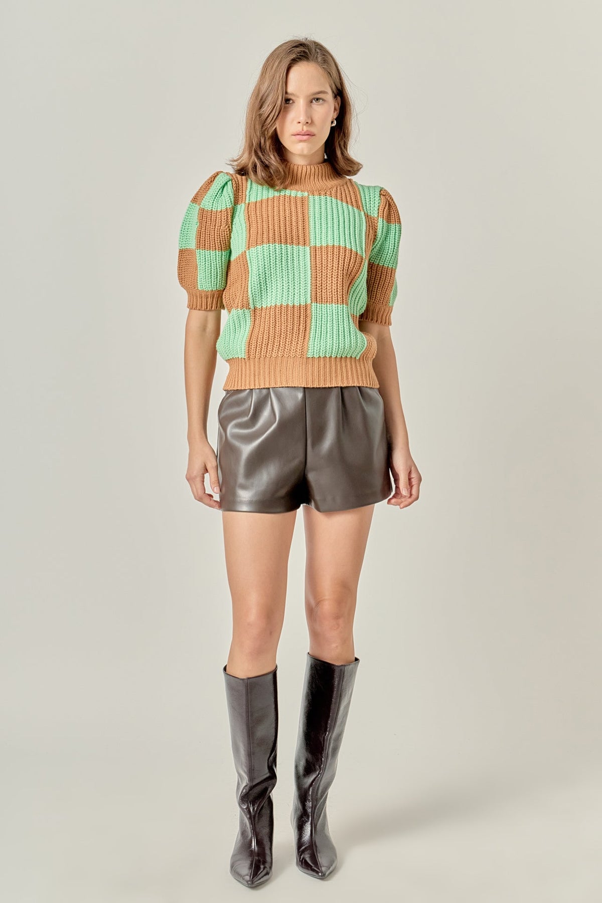 ENGLISH FACTORY - Check Pattern Sweater - TOPS available at Objectrare