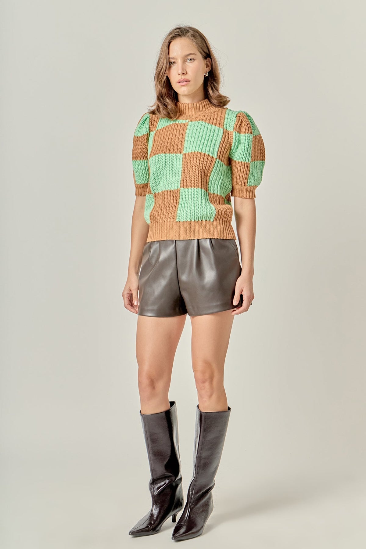 ENGLISH FACTORY - Check Pattern Sweater - TOPS available at Objectrare