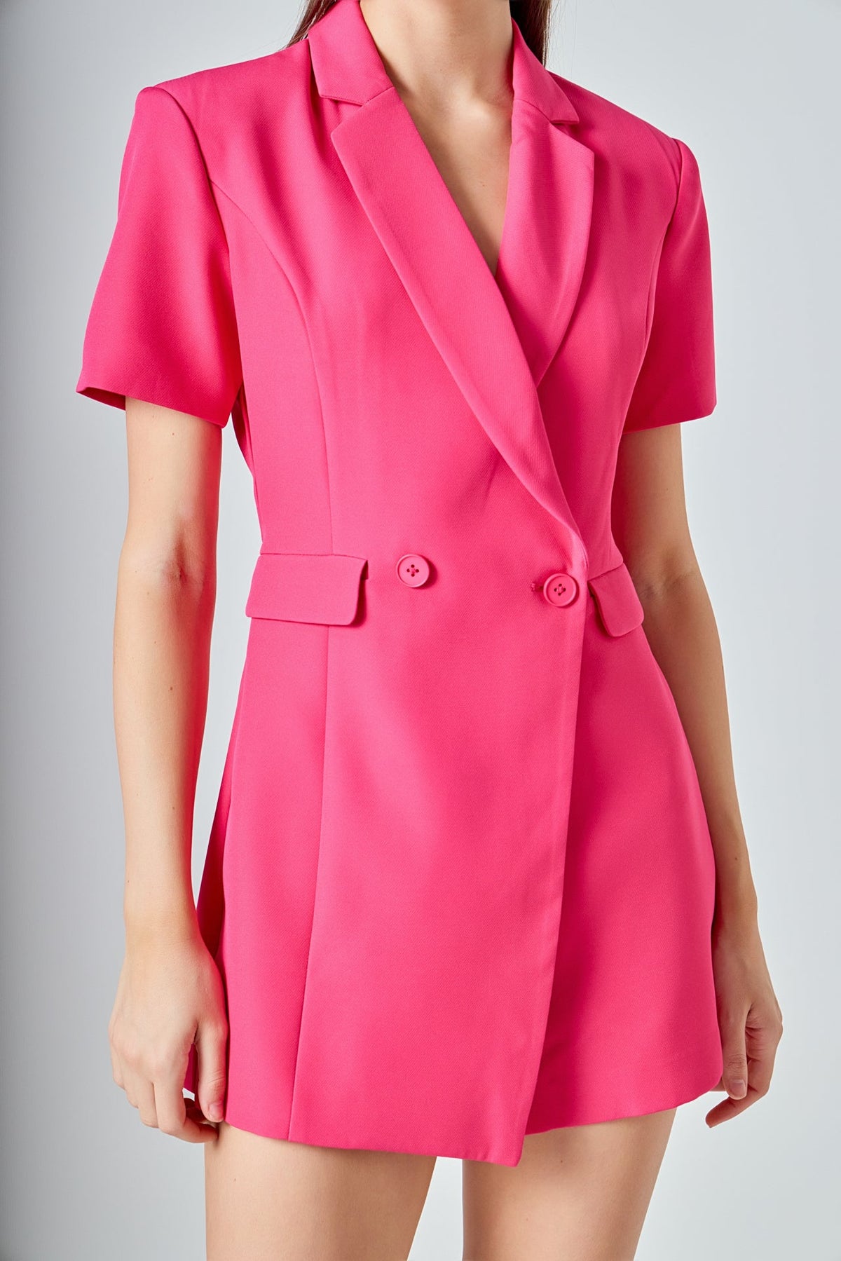 ENDLESS ROSE - Short Sleeve Blazer Romper - ROMPERS available at Objectrare