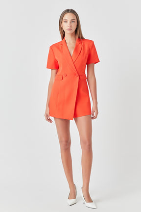 ENDLESS ROSE - Short Sleeve Blazer Romper - ROMPERS available at Objectrare