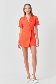 ENDLESS ROSE - Short Sleeve Blazer Romper - ROMPERS available at Objectrare