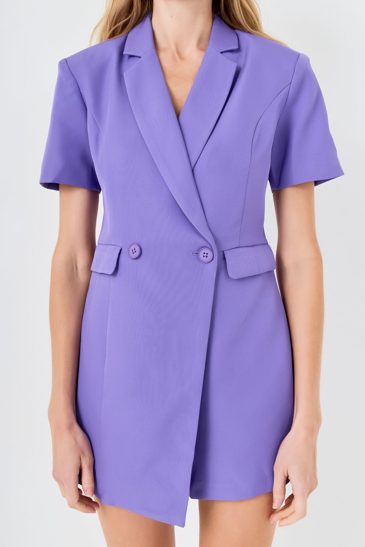 Short Sleeve Blazer Romper