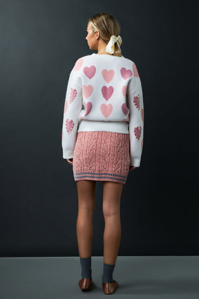 ENGLISH FACTORY - English Factory - Pearl with Heart Pattern Sweater - SWEATERS & KNITS available at Objectrare