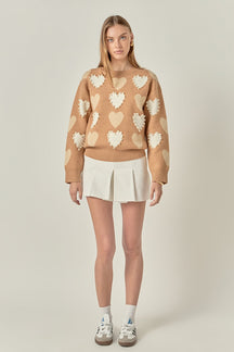 ENGLISH FACTORY - Pearl with Heart Pattern Sweater - SWEATERS & KNITS available at Objectrare