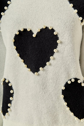 ENGLISH FACTORY - Long-Sleeve Heart Sweater - SWEATERS & KNITS available at Objectrare