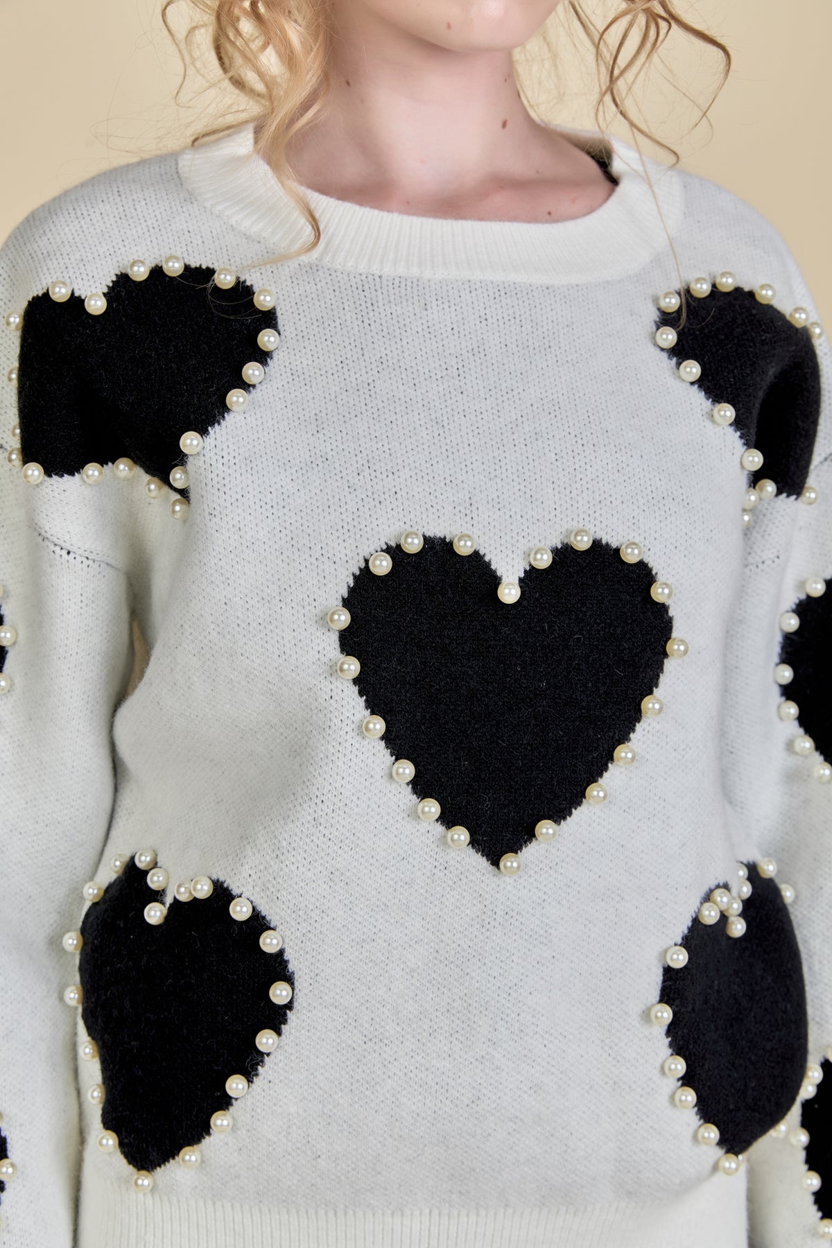 ENGLISH FACTORY - English Factory - Long-Sleeve Heart Sweater - SWEATERS & KNITS available at Objectrare