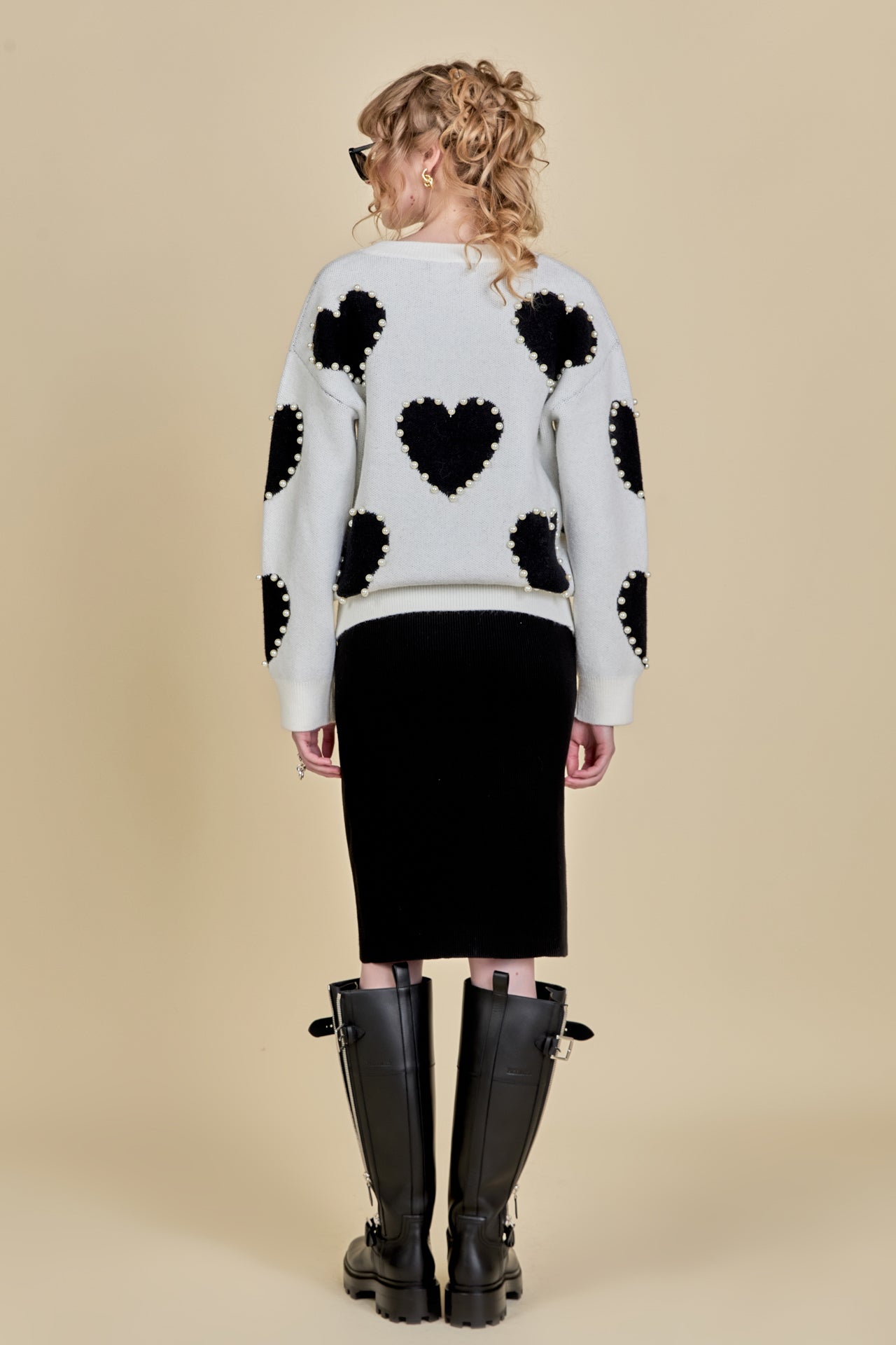 ENGLISH FACTORY - English Factory - Long-Sleeve Heart Sweater - SWEATERS & KNITS available at Objectrare