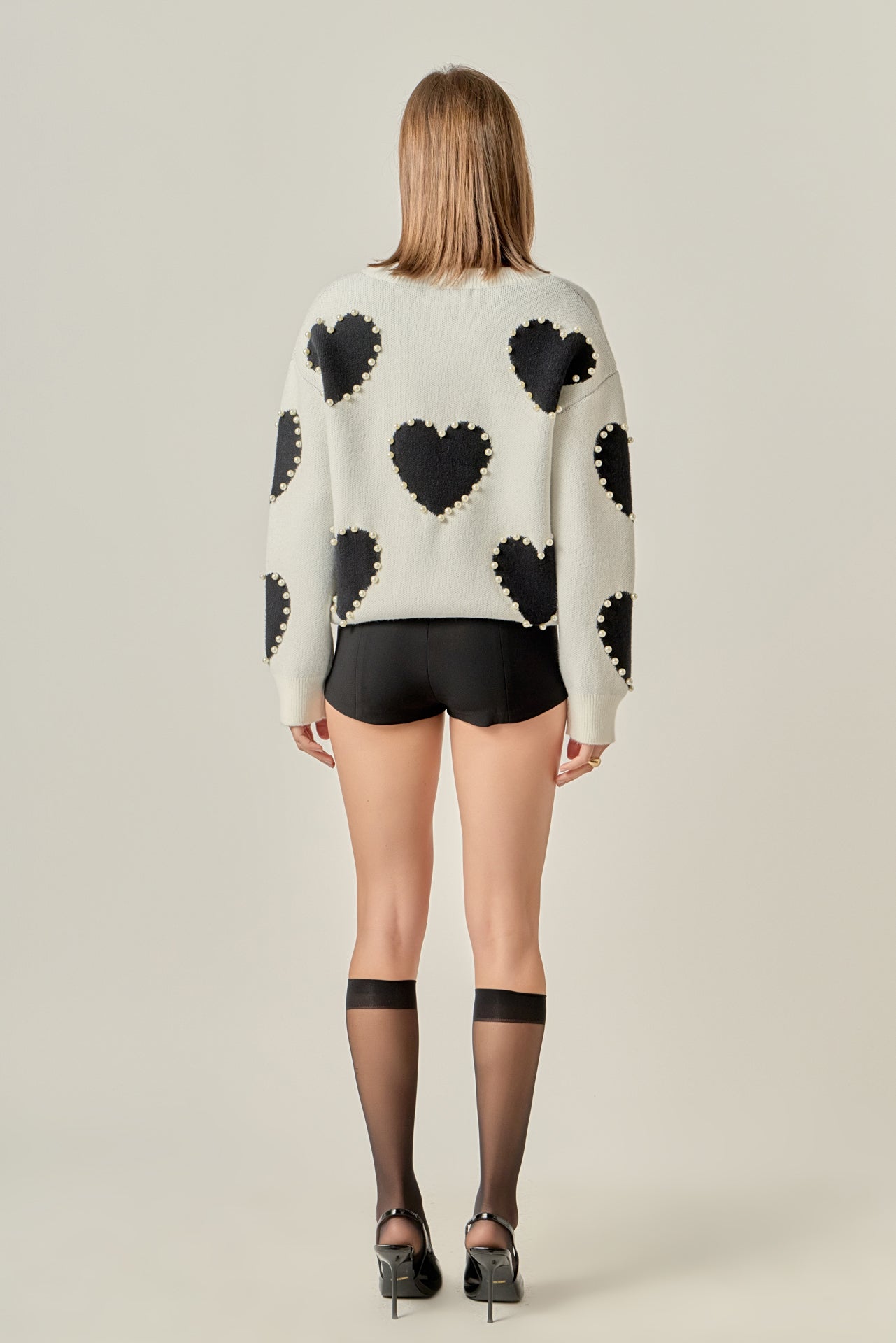 ENGLISH FACTORY - Long-Sleeve Heart Sweater - SWEATERS & KNITS available at Objectrare