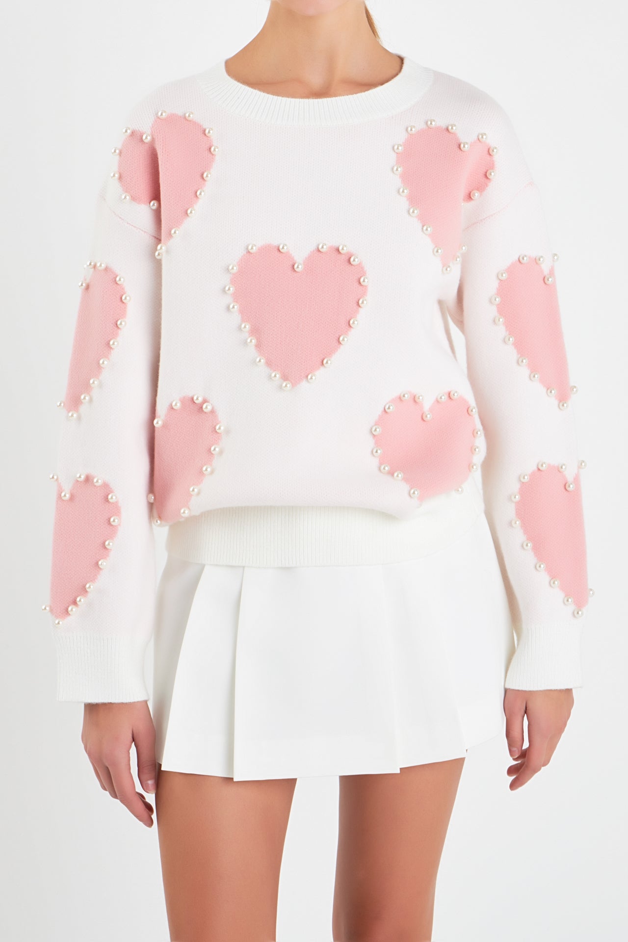 Long-Sleeve Heart Sweater