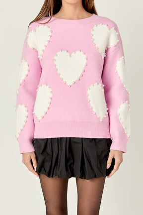 ENGLISH FACTORY - English Factory - Long-Sleeve Heart Sweater - SWEATERS & KNITS available at Objectrare