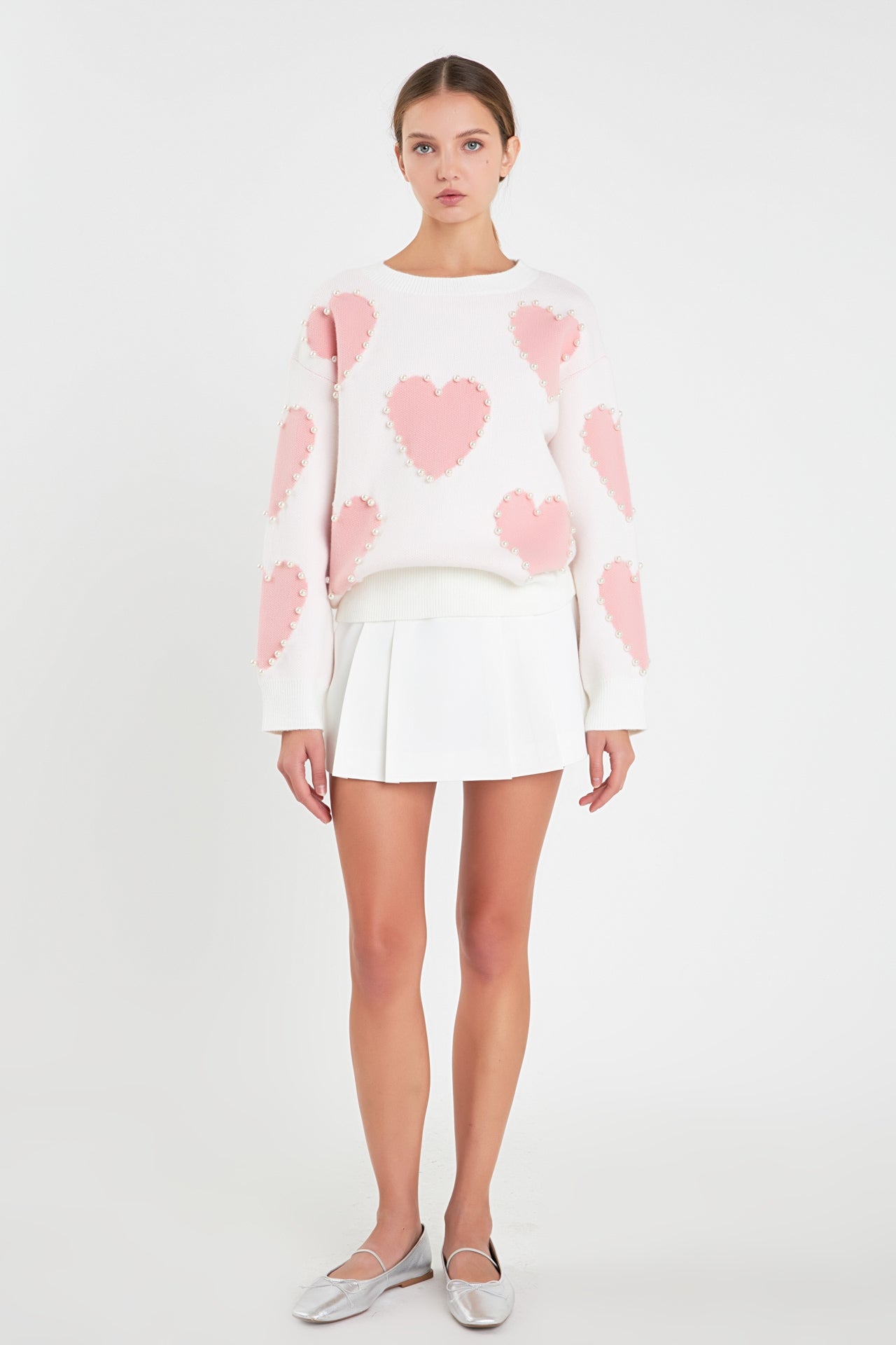 ENGLISH FACTORY - Long-Sleeve Heart Sweater - SWEATERS & KNITS available at Objectrare