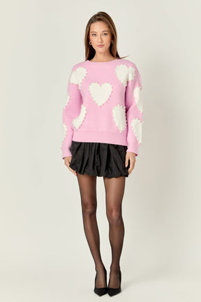 ENGLISH FACTORY - Long-Sleeve Heart Sweater - SWEATERS & KNITS available at Objectrare
