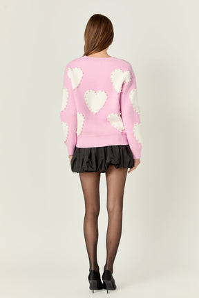 ENGLISH FACTORY - Long-Sleeve Heart Sweater - SWEATERS & KNITS available at Objectrare