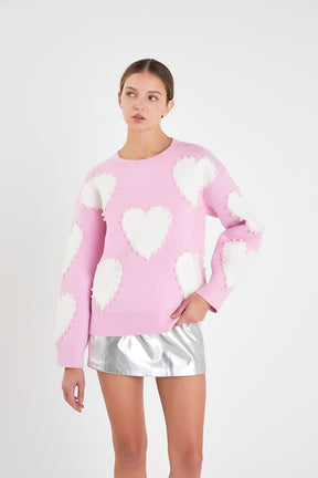 ENGLISH FACTORY - Long-Sleeve Heart Sweater - SWEATERS & KNITS available at Objectrare