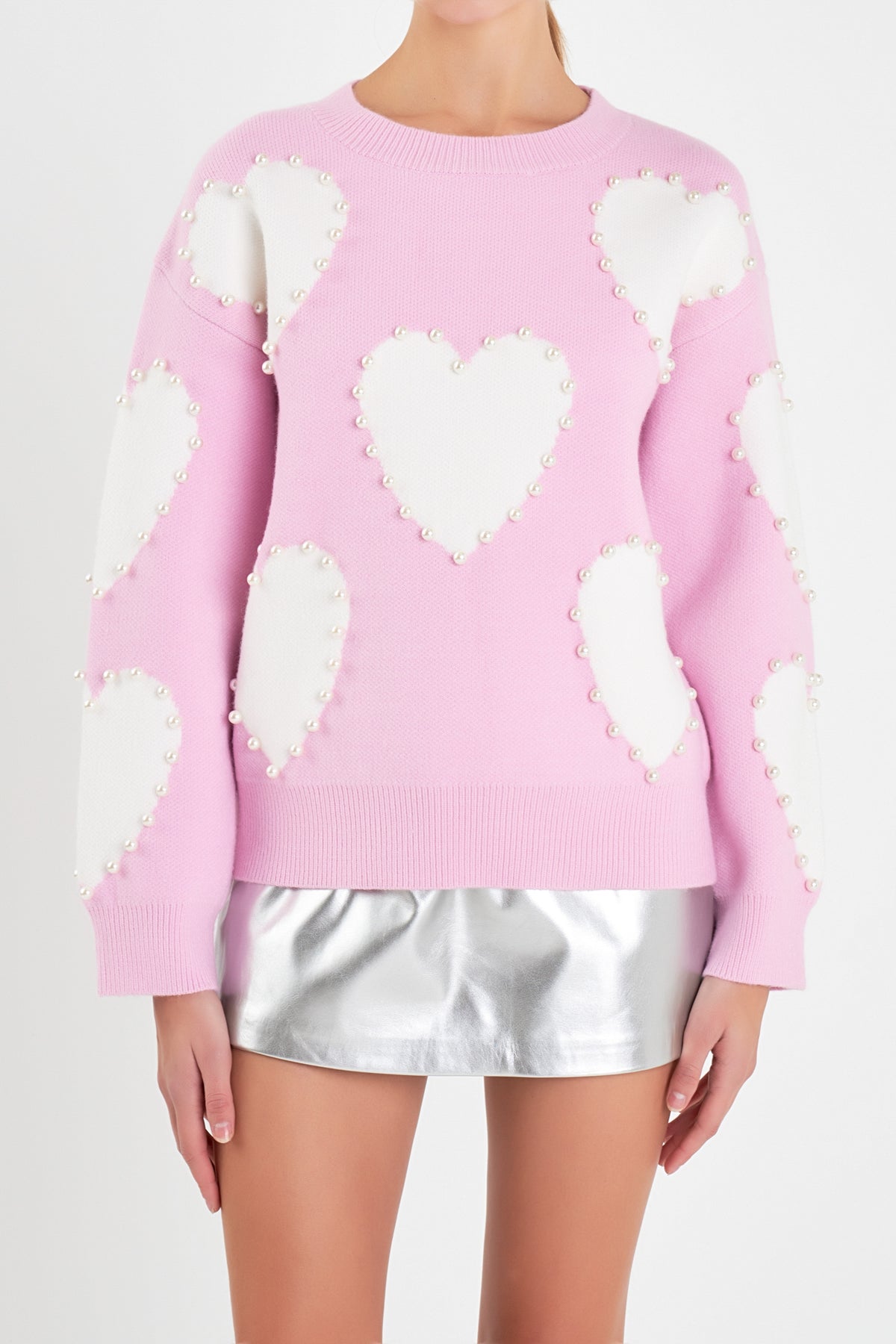 ENGLISH FACTORY - Long-Sleeve Heart Sweater - SWEATERS & KNITS available at Objectrare