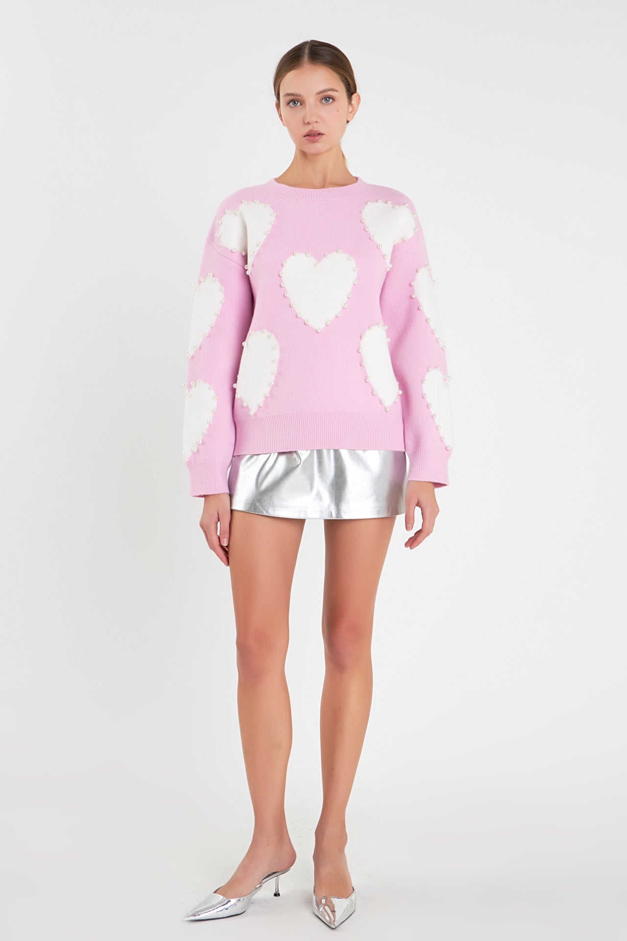 ENGLISH FACTORY - Long-Sleeve Heart Sweater - SWEATERS & KNITS available at Objectrare