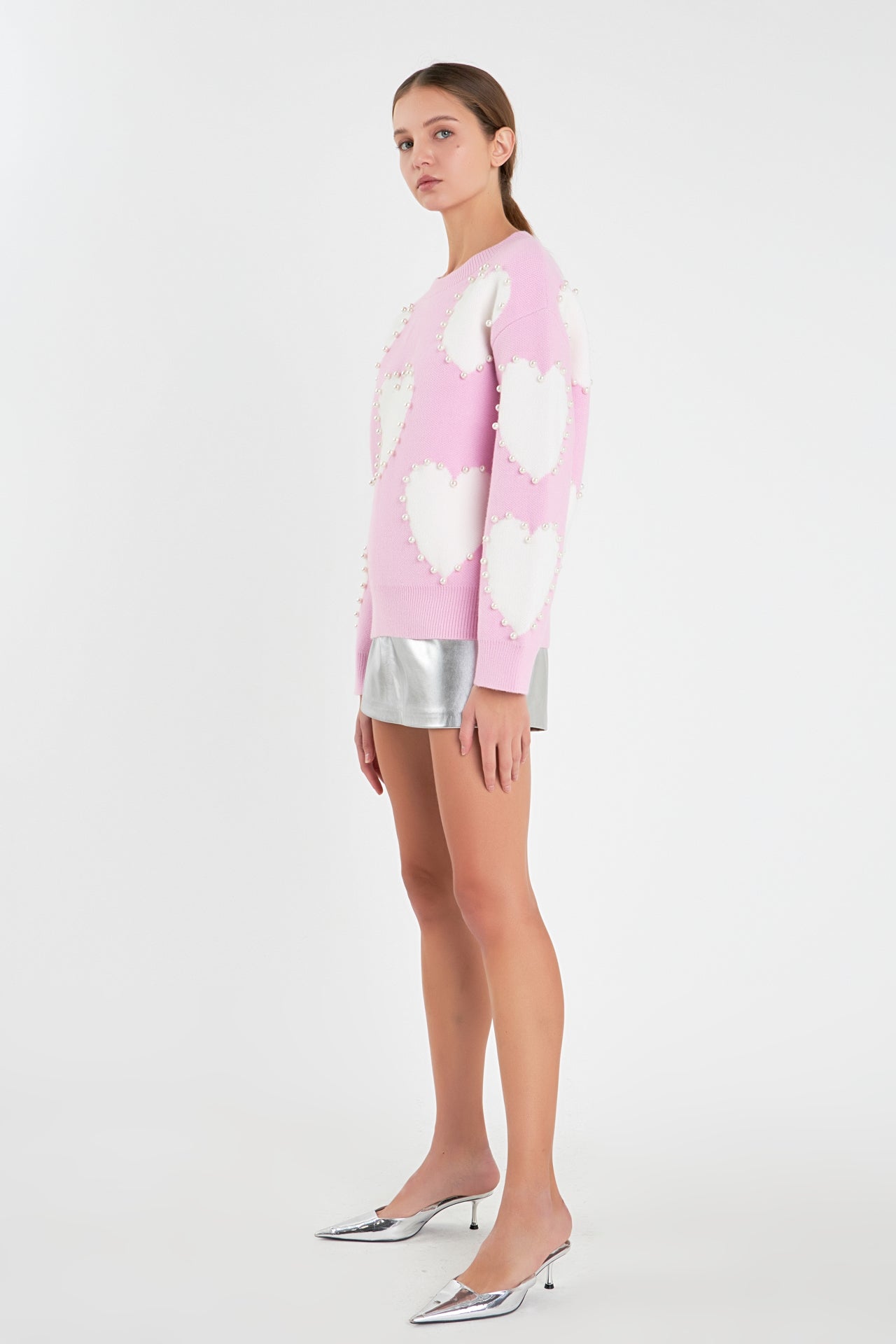 ENGLISH FACTORY - Long-Sleeve Heart Sweater - SWEATERS & KNITS available at Objectrare