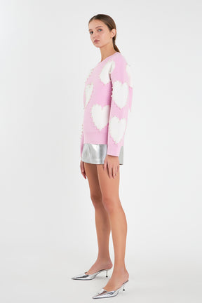 ENGLISH FACTORY - Long-Sleeve Heart Sweater - SWEATERS & KNITS available at Objectrare