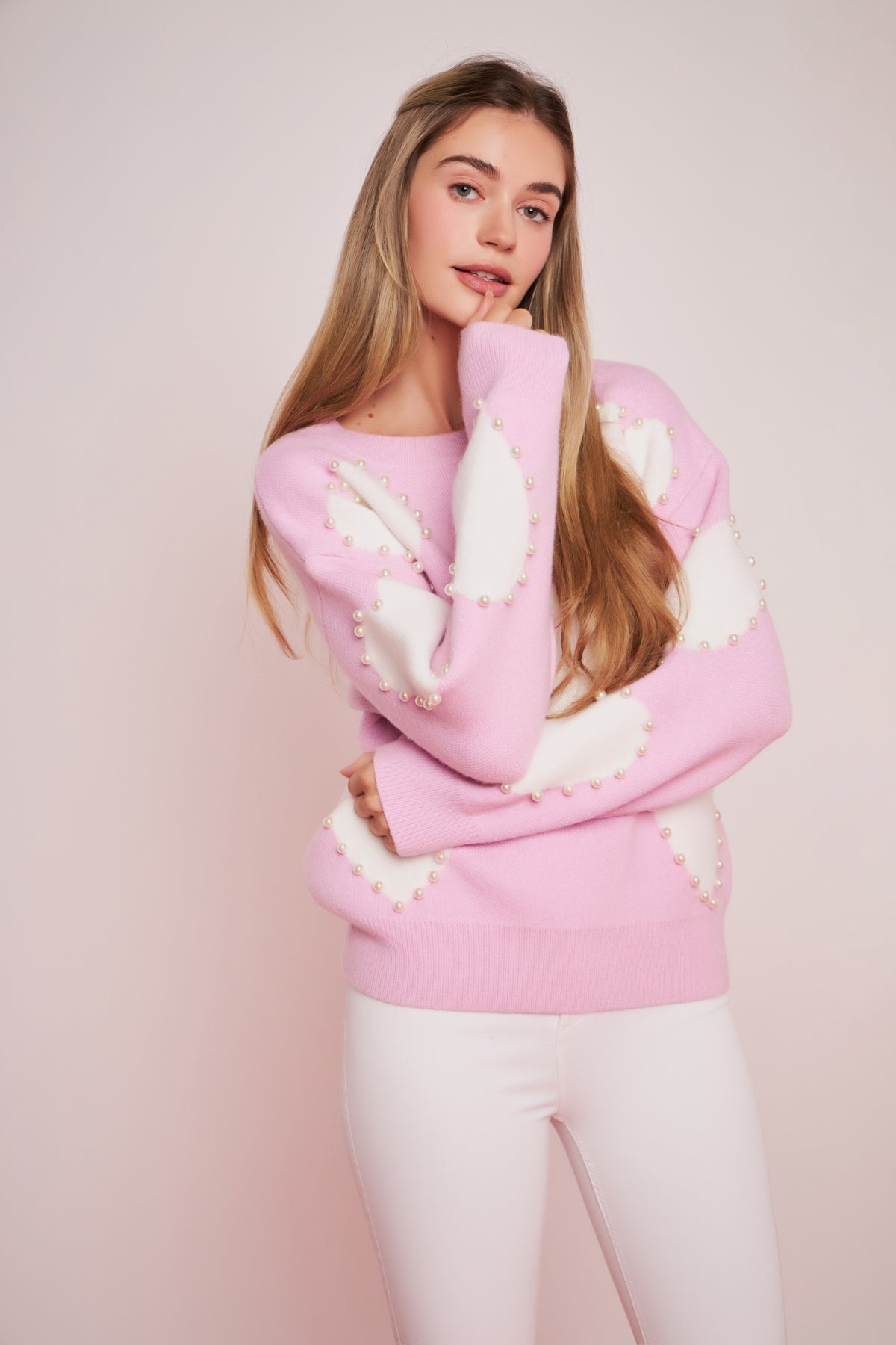 ENGLISH FACTORY - Long-Sleeve Heart Sweater - SWEATERS & KNITS available at Objectrare