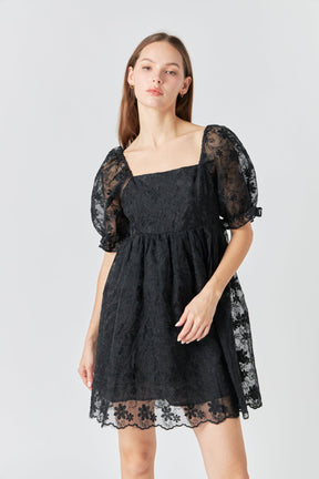 ENDLESS ROSE - Endless Rose - Floral Embroidery Babydoll Dress - DRESSES available at Objectrare