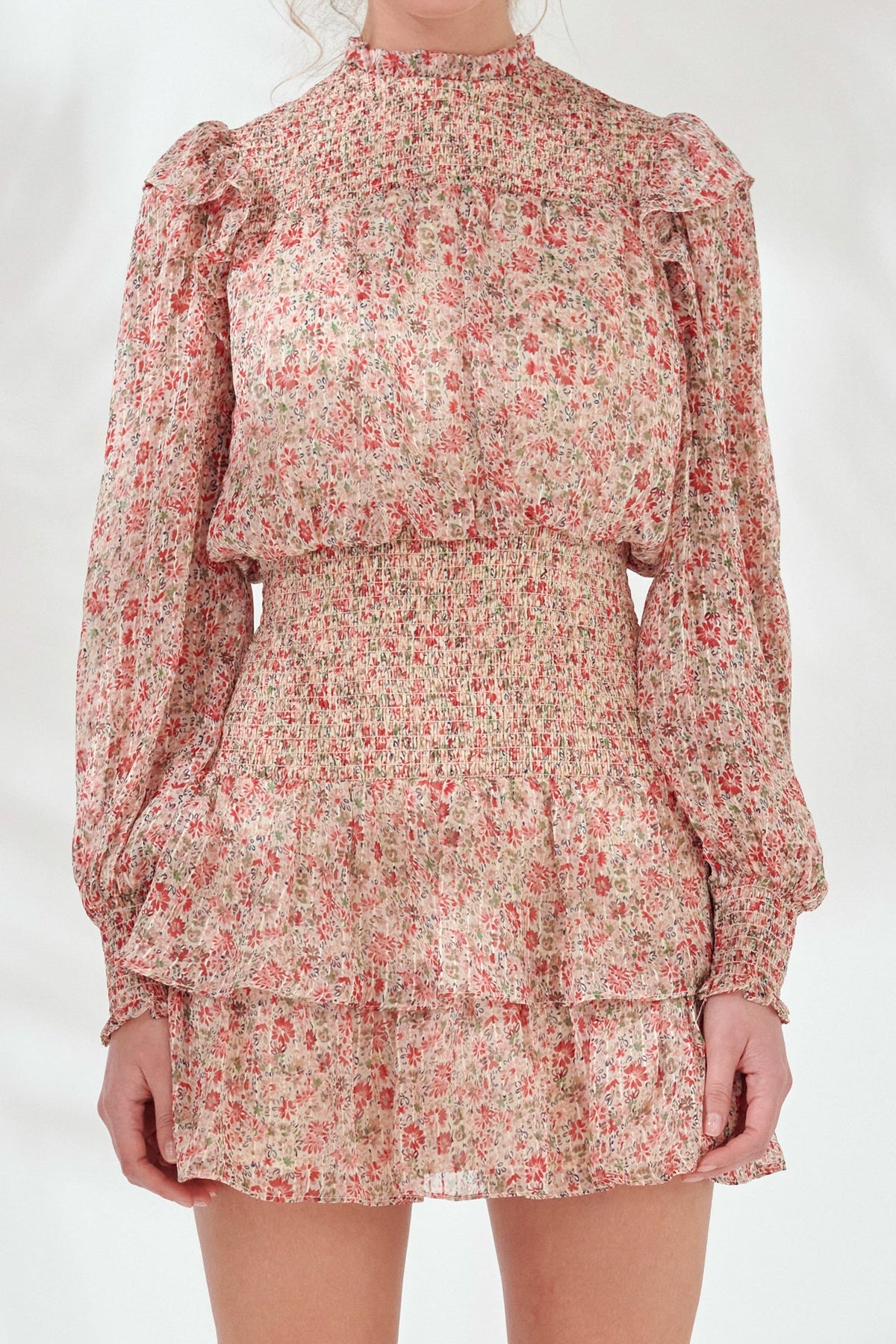 ENDLESS ROSE - Floral Stripe Chiffon Dress - DRESSES available at Objectrare