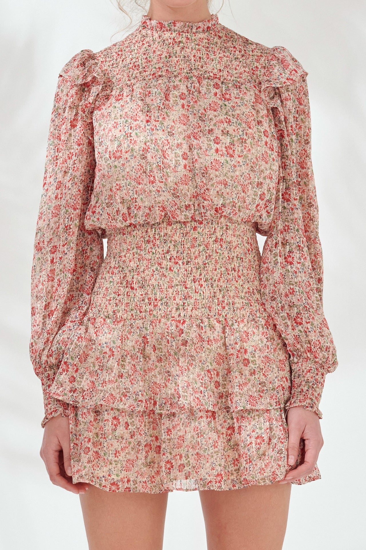 ENDLESS ROSE - Floral Stripe Chiffon Dress - DRESSES available at Objectrare