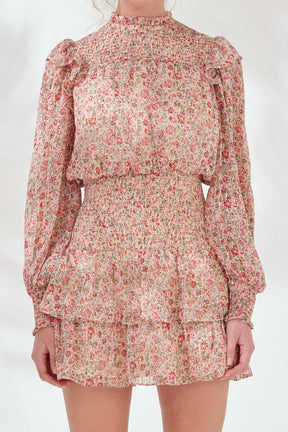 ENDLESS ROSE - Floral Stripe Chiffon Dress - DRESSES available at Objectrare