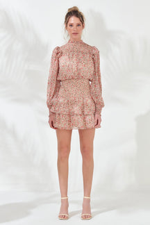 ENDLESS ROSE - Floral Stripe Chiffon Dress - DRESSES available at Objectrare