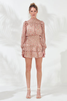 ENDLESS ROSE - Floral Stripe Chiffon Dress - DRESSES available at Objectrare