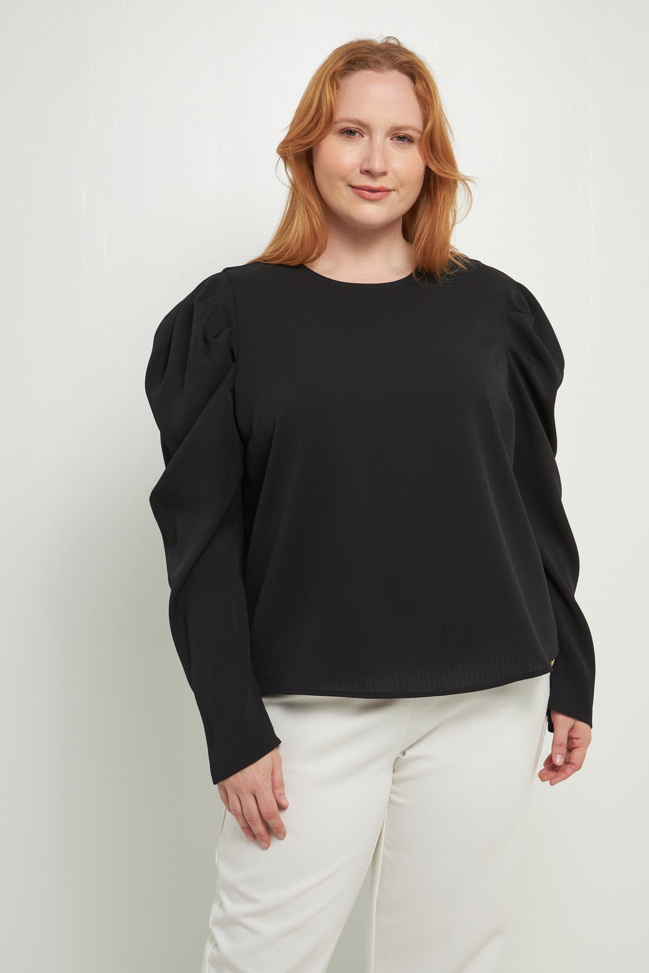 ENGLISH FACTORY - English Factory - Plus Size Puff Long Sleeve Top - TOPS available at Objectrare