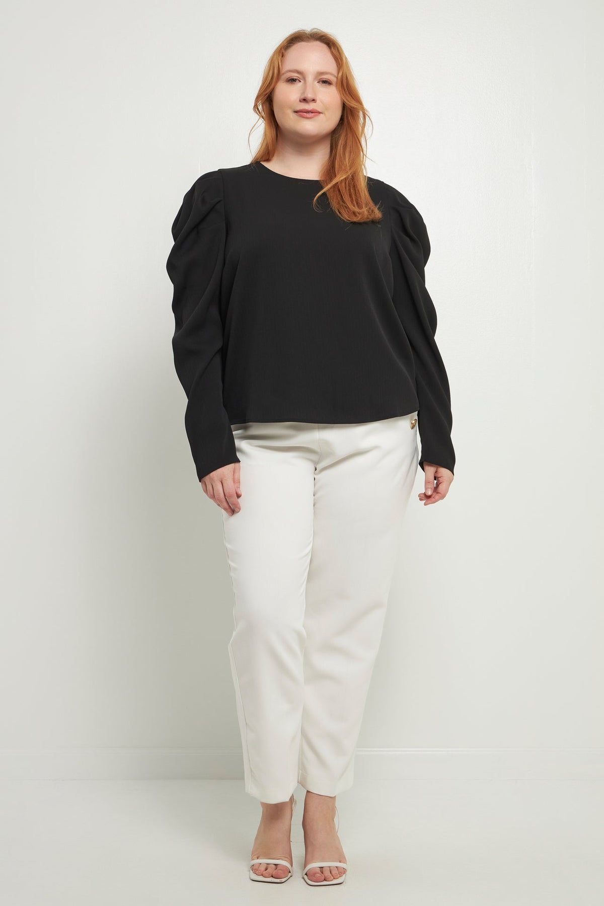 ENGLISH FACTORY - English Factory - Plus Size Puff Long Sleeve Top - TOPS available at Objectrare