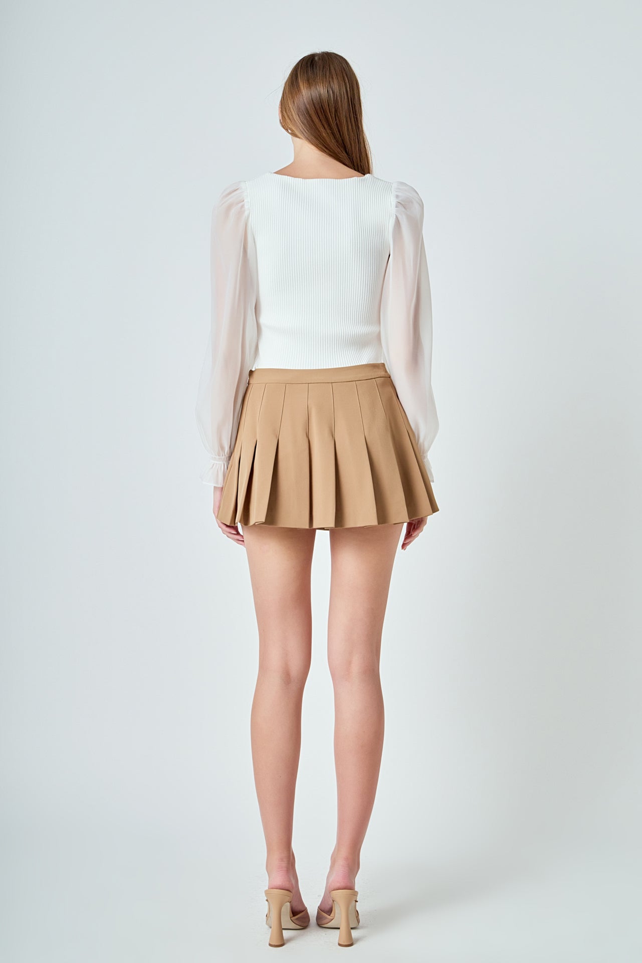 ENDLESS ROSE - Organza Sleeve Knit Top - TOPS available at Objectrare