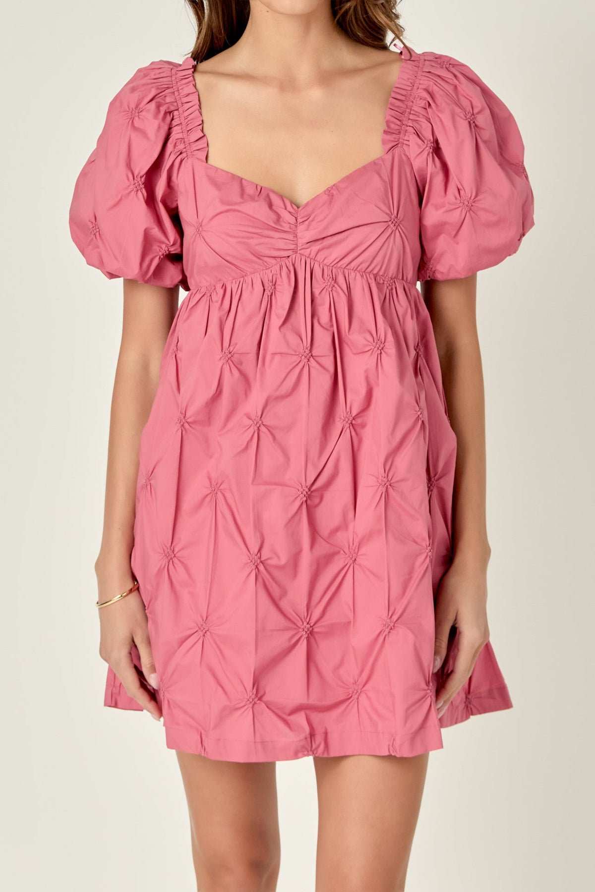 ENGLISH FACTORY - English Factory - Textured Babydoll Mini Dress - DRESSES available at Objectrare