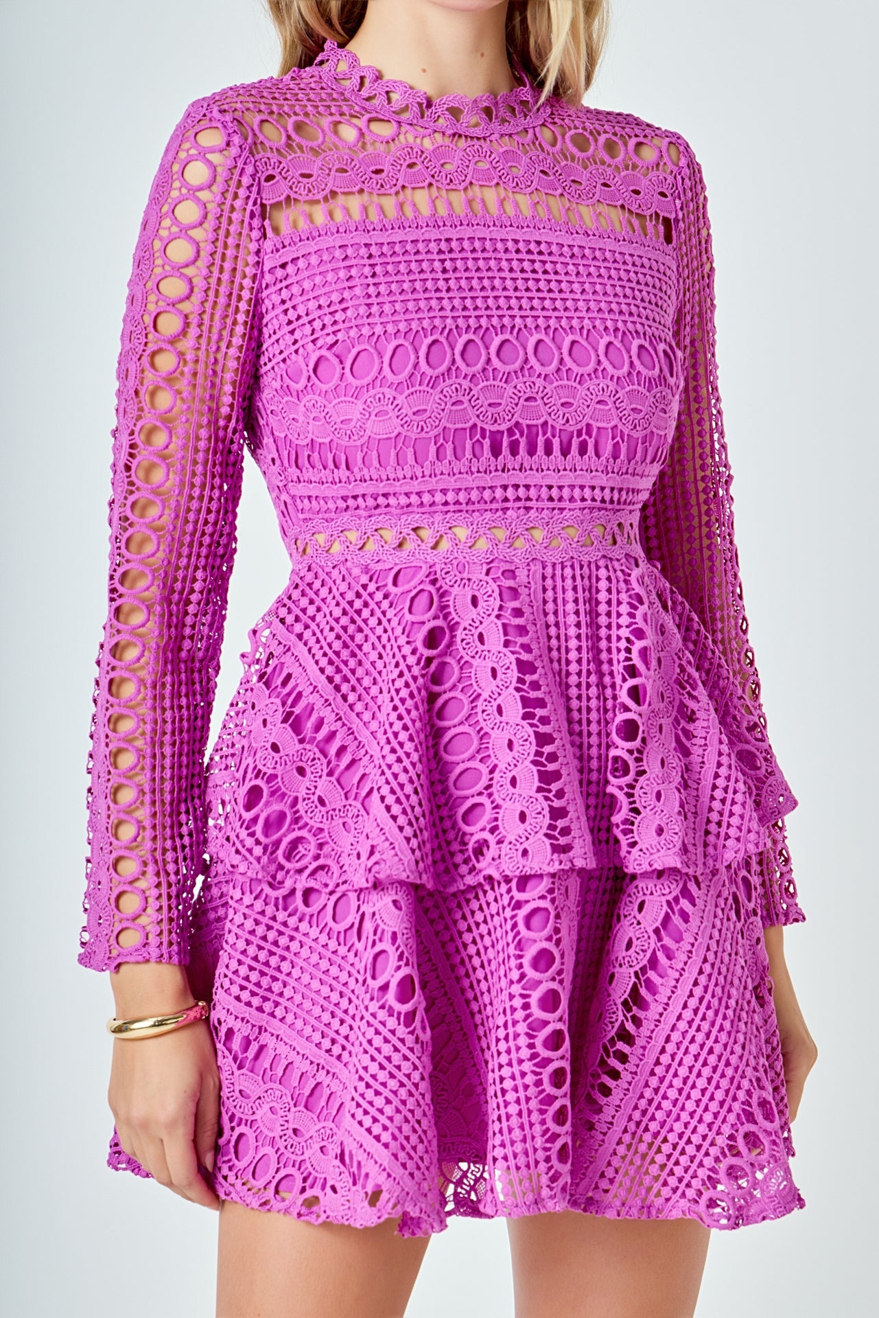 ENDLESS ROSE - Crochet Lace Mini Dress - DRESSES available at Objectrare