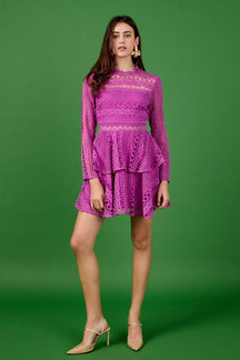 ENDLESS ROSE - Crochet Lace Mini Dress - DRESSES available at Objectrare