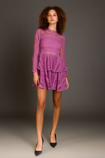 ENDLESS ROSE - Crochet Lace Mini Dress - DRESSES available at Objectrare