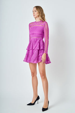 ENDLESS ROSE - Crochet Lace Mini Dress - DRESSES available at Objectrare