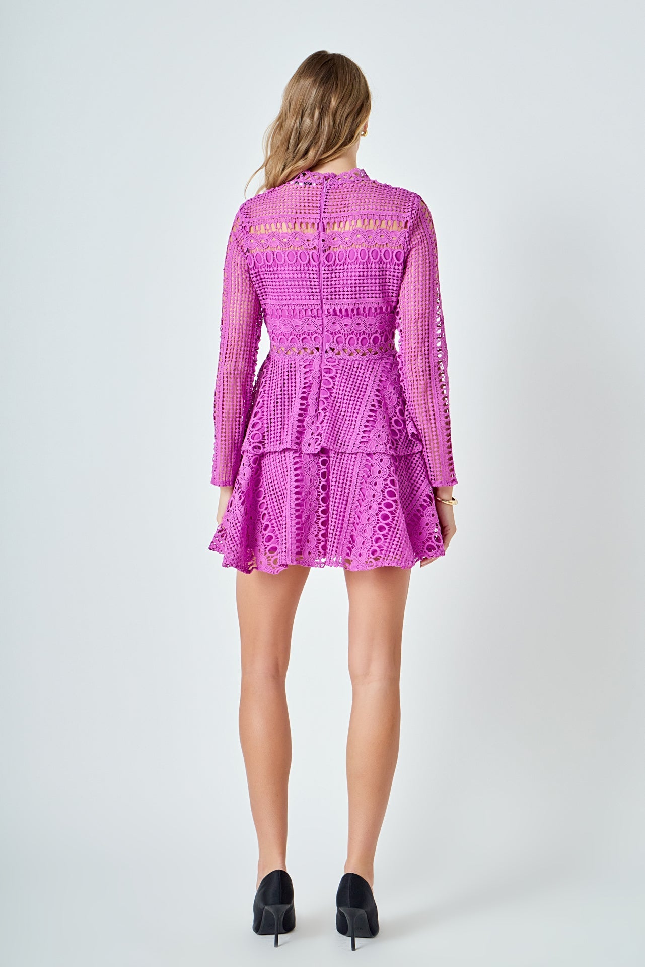 ENDLESS ROSE - Crochet Lace Mini Dress - DRESSES available at Objectrare