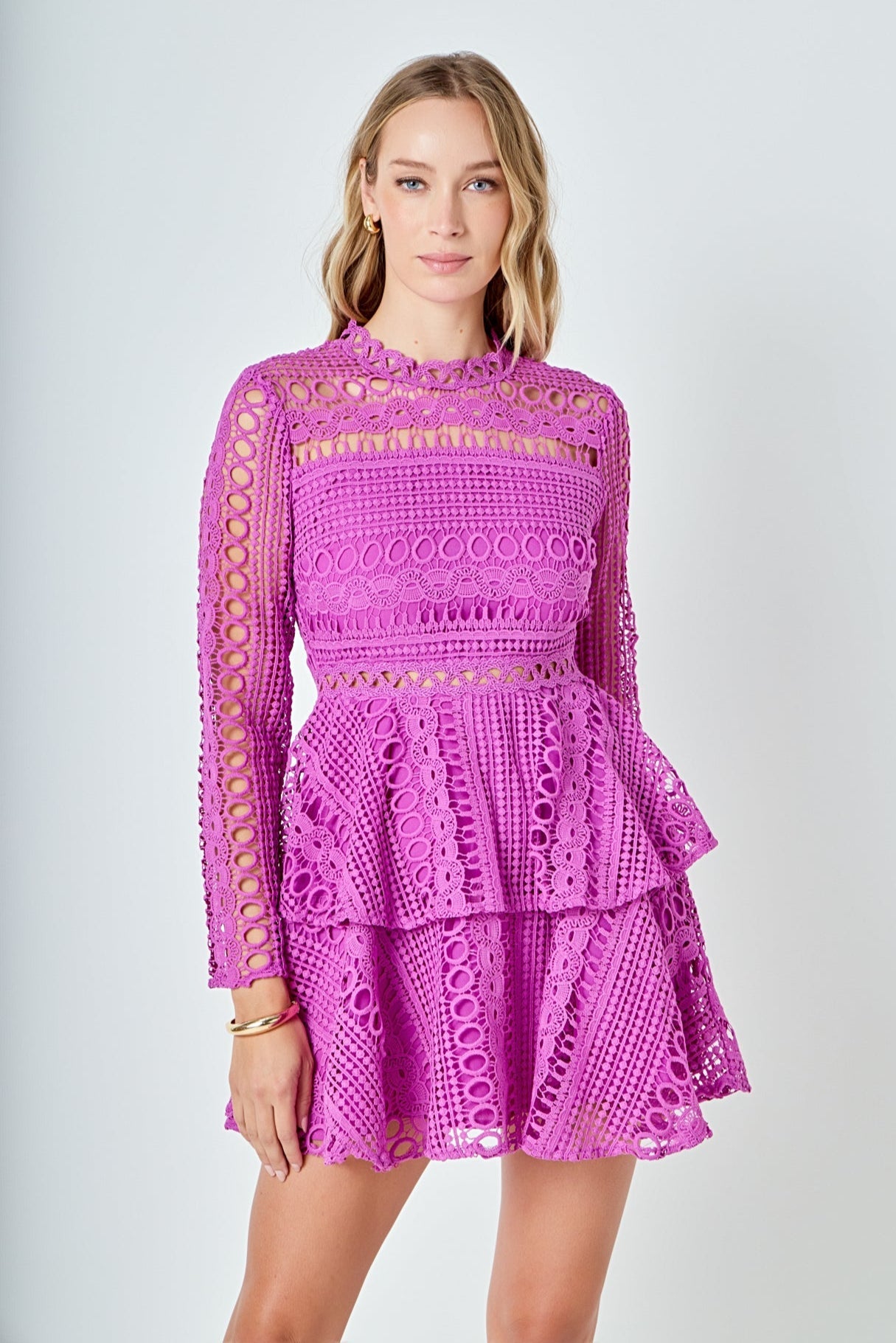 ENDLESS ROSE - Crochet Lace Mini Dress - DRESSES available at Objectrare