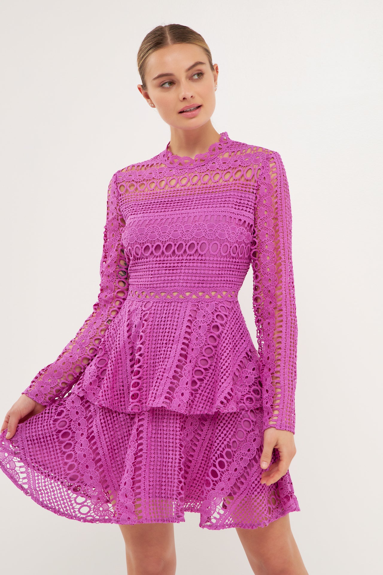 ENDLESS ROSE - Crochet Lace Mini Dress - DRESSES available at Objectrare