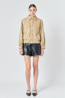 ENDLESS ROSE - Faux Leather Jacket with Gold Buttons - JACKETS available at Objectrare